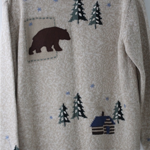 Beige Cardigan with Nature Motifs - Picture 2 of 3